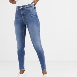 Topshop Moto Jamie skinny jeans in mid wash